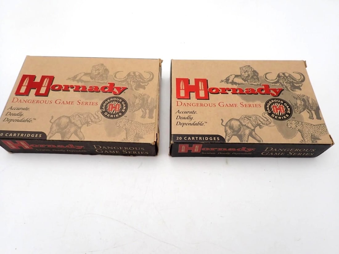 (2) Boxes of Hornady .375 H&H Magnum Cartridges: (2) Boxes of Hornady .375 H&H Magnum Cartridges