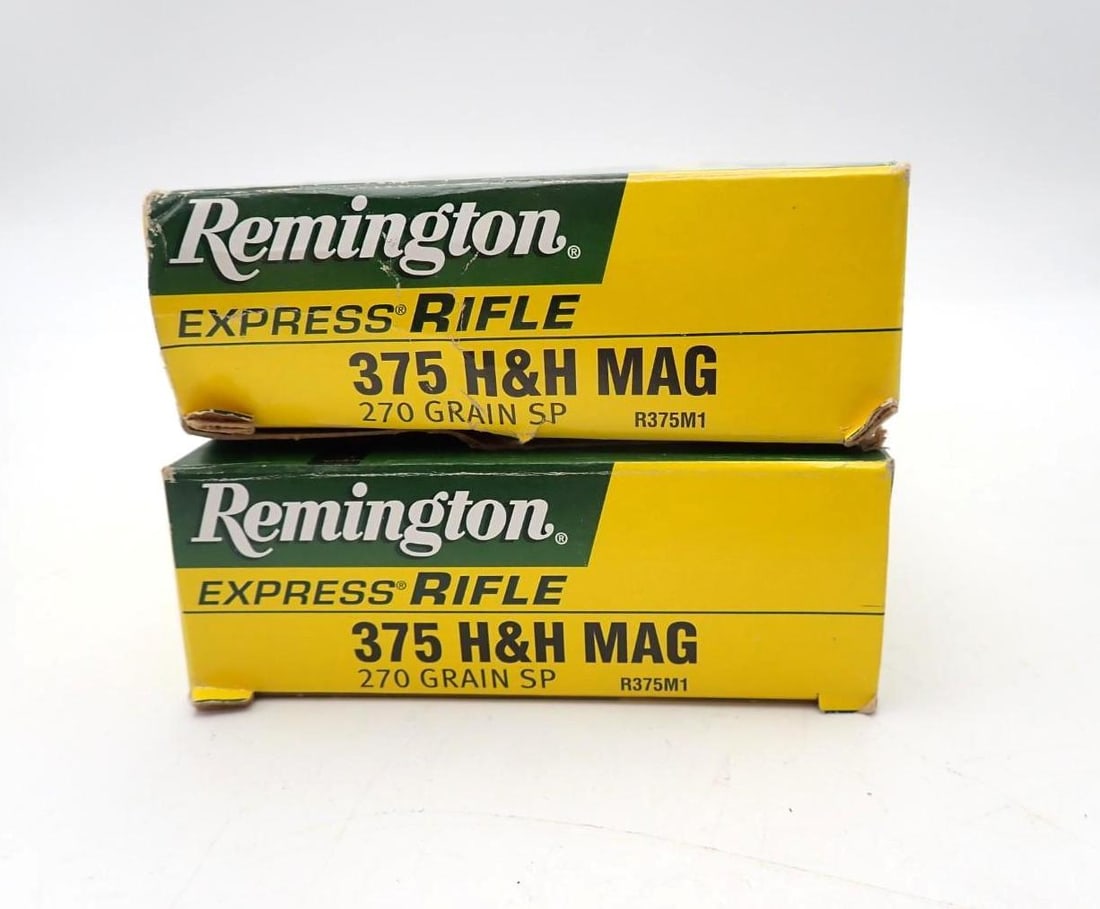 (2) Boxes of Remington .375 H&H Magnum Cartridges - 2