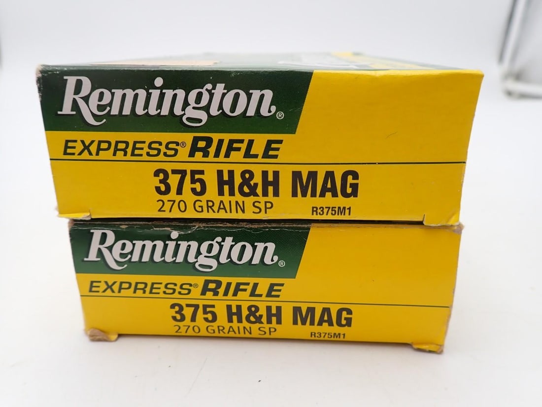(2) Boxes of Remington .375 H&H Magnum Cartridges - 2