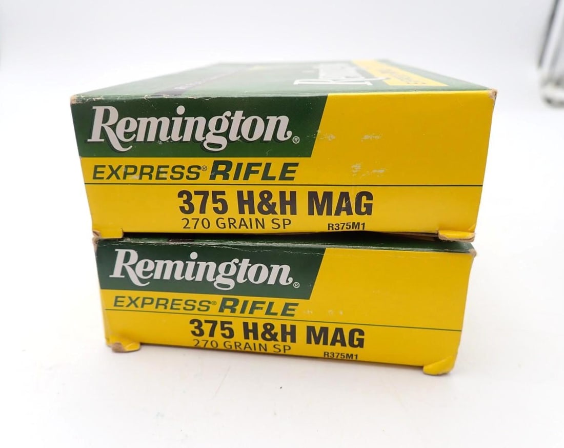 (2) Boxes of Remington .375 H&H Magnum Cartridges - 2