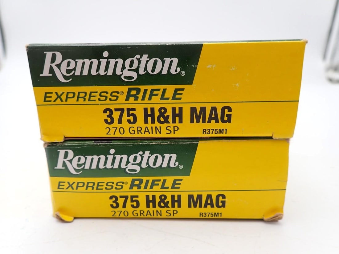 (2) Boxes of Remington .375 H&H Magnum Cartridges - 2