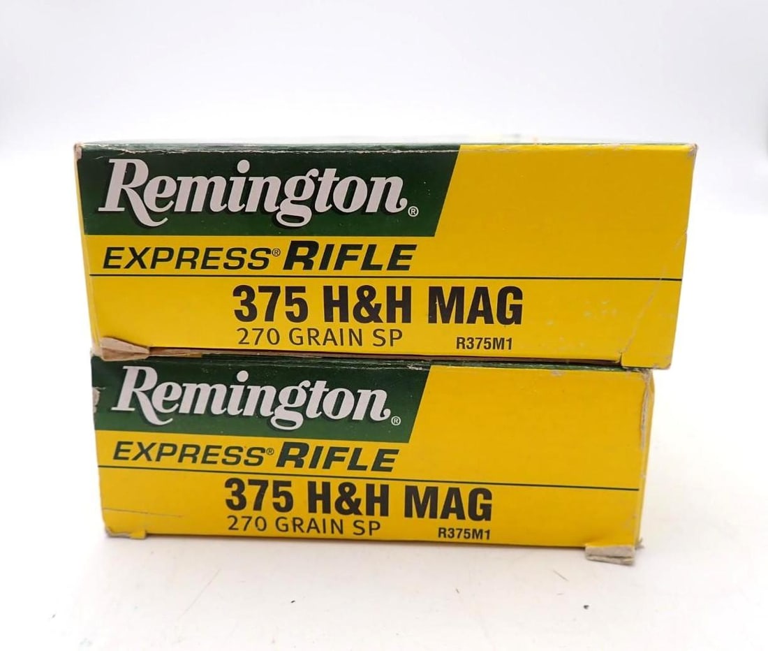 (2) Boxes of Remington .375 H&H Magnum Cartridges - 2