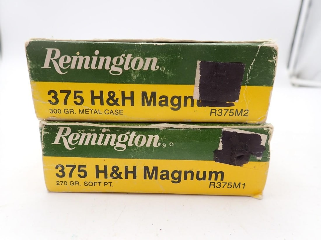 (2) Boxes of Remington .375 H&H Magnum Cartridges - 2