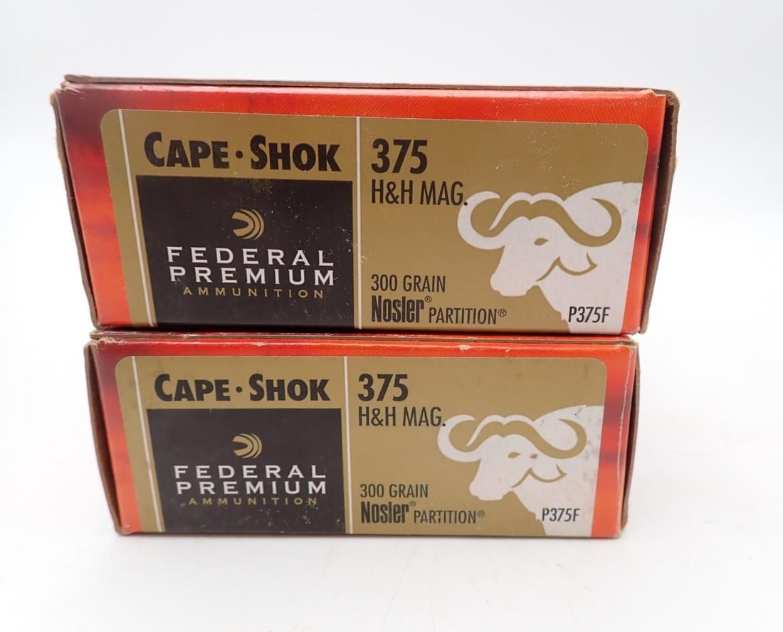 (2) Boxes of Federal .375 H&H Magnum Cartridges - 2