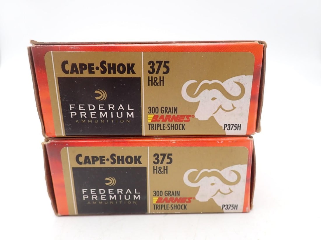 (2) Boxes of Federal .375 H&H Magnum Cartridges - 2