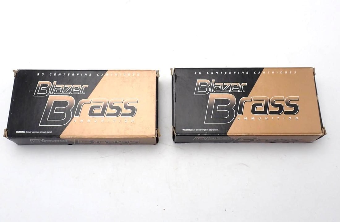 (2) Boxes of Blazer Brass .380 Auto Cartridges: (2) Boxes of Blazer Brass .380 Auto Cartridges