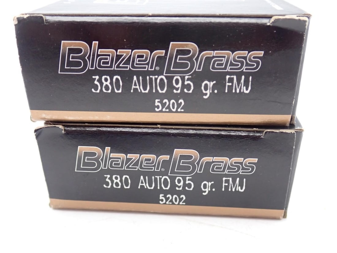 (2) Boxes of Blazer Brass .380 Auto Cartridges - 2