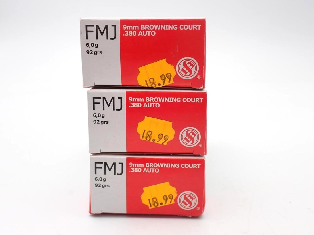 (3) Boxes of Sellier & Bellot .380 Auto Cartridges - 2