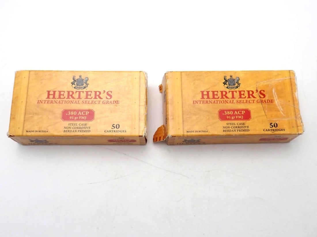 (2) Boxes of Herters .380 Auto Cartridges (1 of 2)