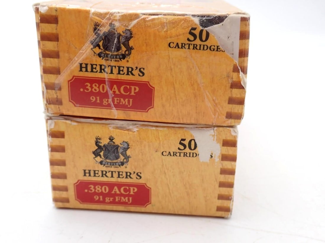 (2) Boxes of Herters .380 Auto Cartridges - 2