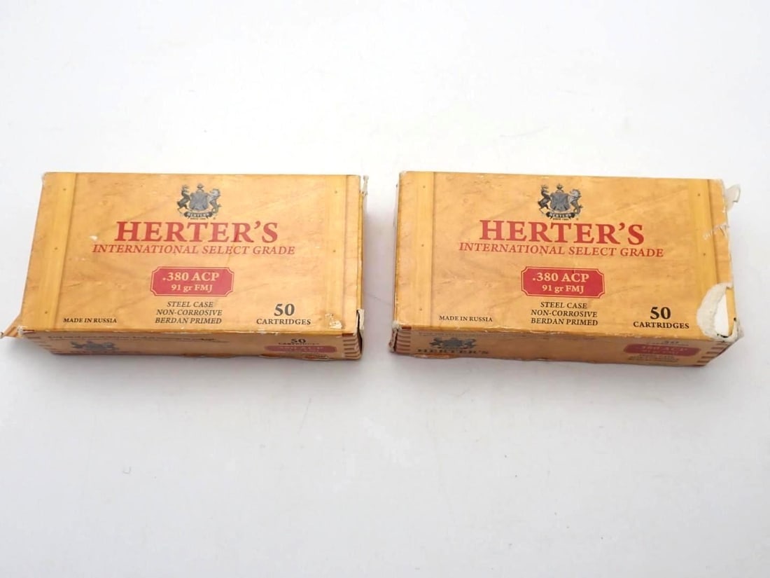 (2) Boxes of Herters .380 Auto Cartridges (1 of 2)