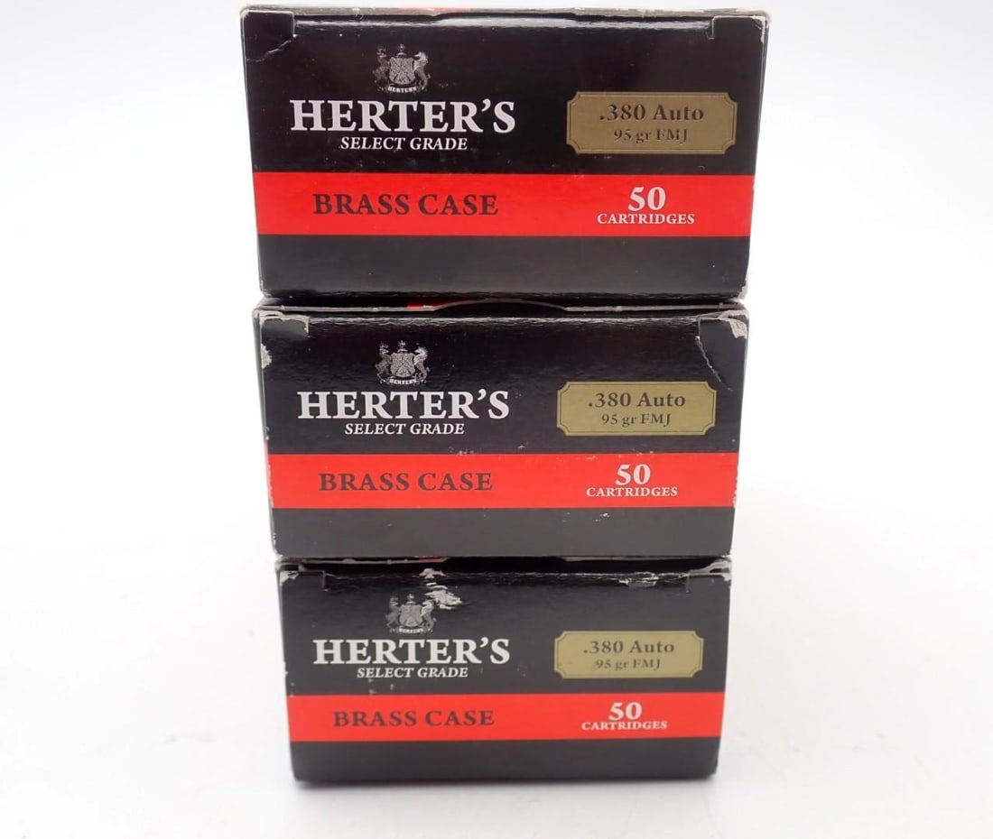 (3) Boxes of Herters .380 Auto Cartridges - 2