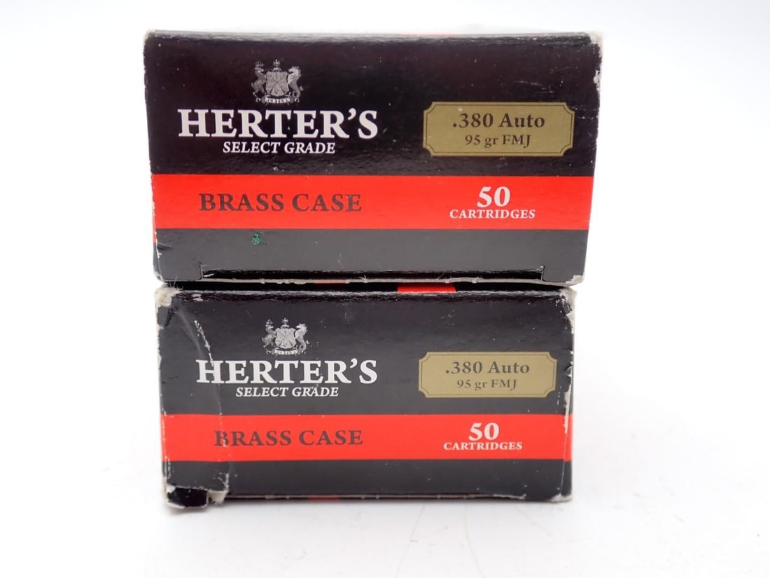 (2) Boxes of Herters .380 Auto Cartridges - 2
