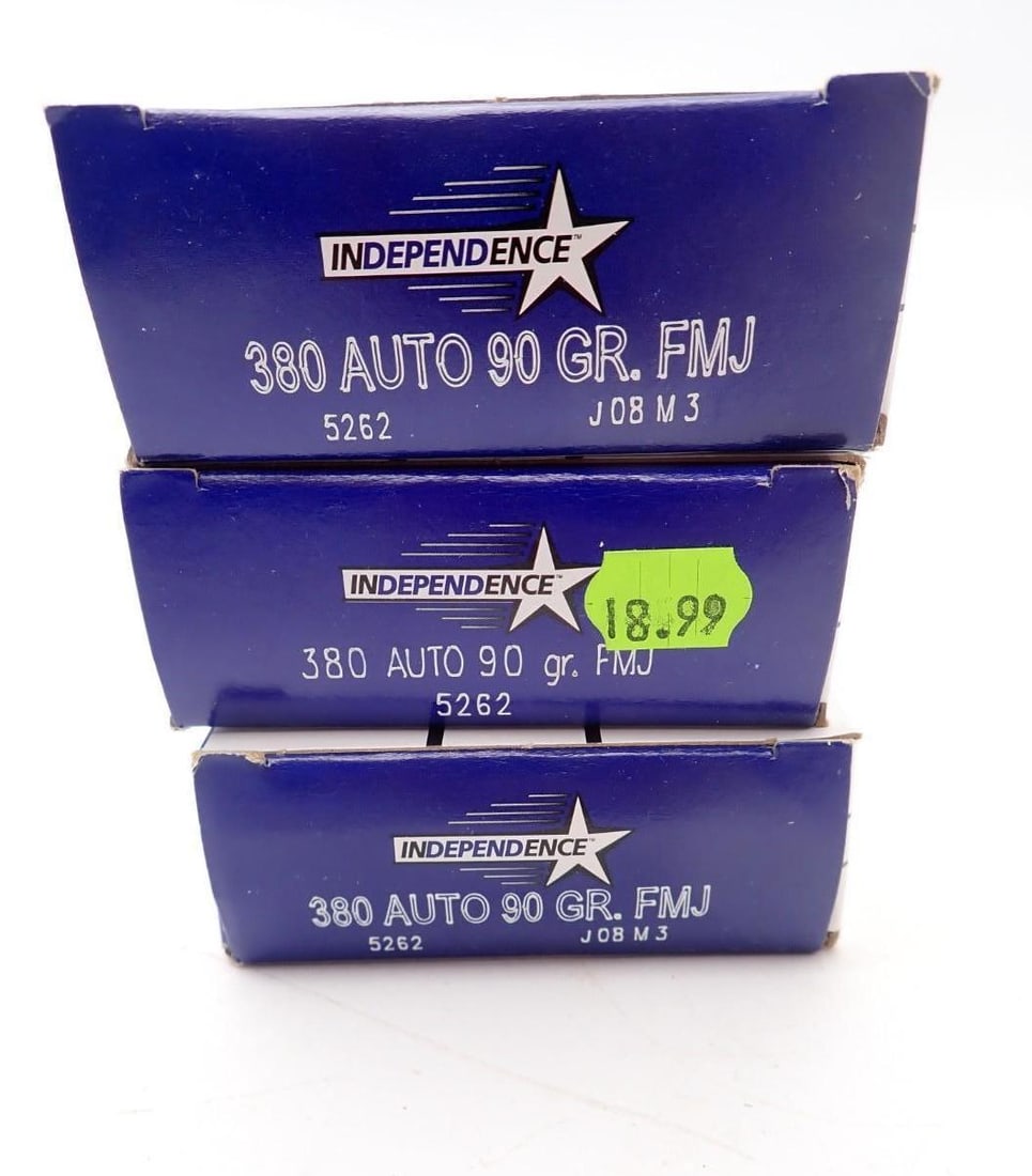(3) Boxes of Independence .380 Auto Cartridges - 2