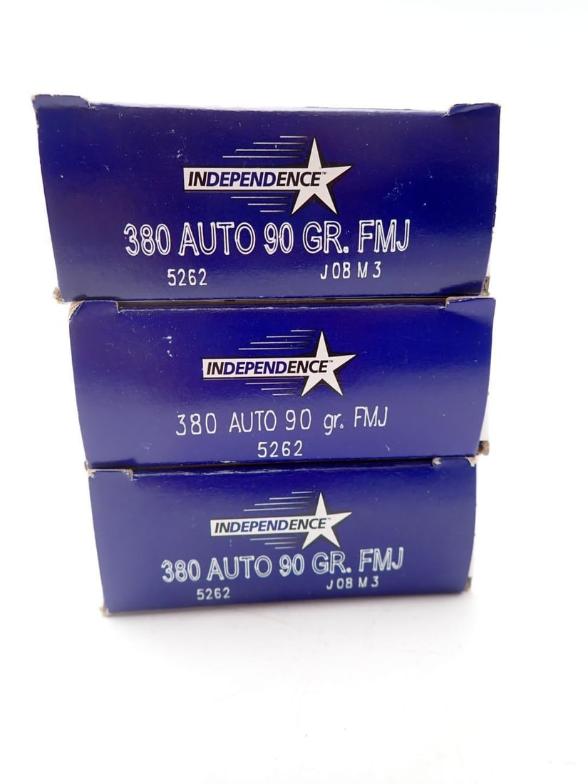 (3) Boxes of Independence .380 Auto Cartridges - 2
