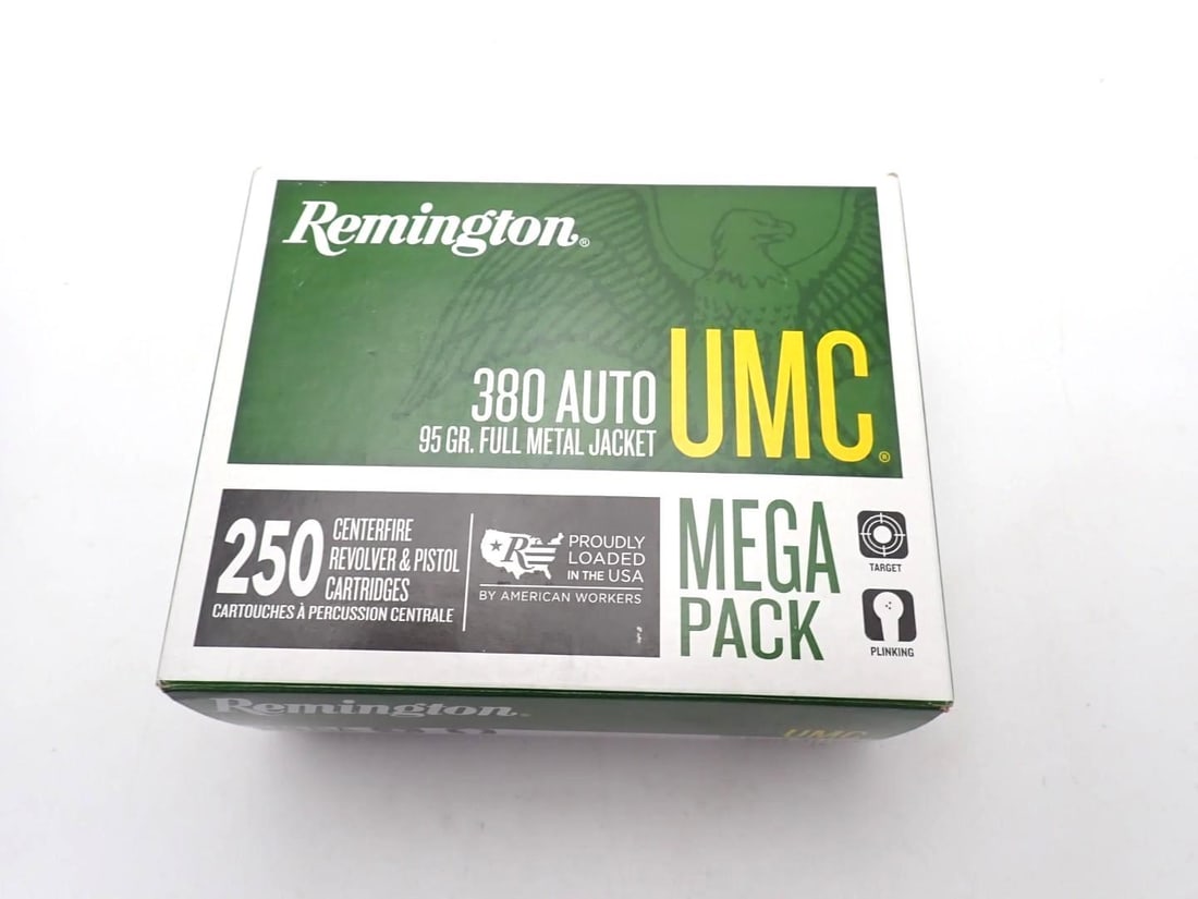(1) Mega Pack of Remington .380 Auto Cartridges: (1) Mega Pack of Remington .380 Auto Cartridges
