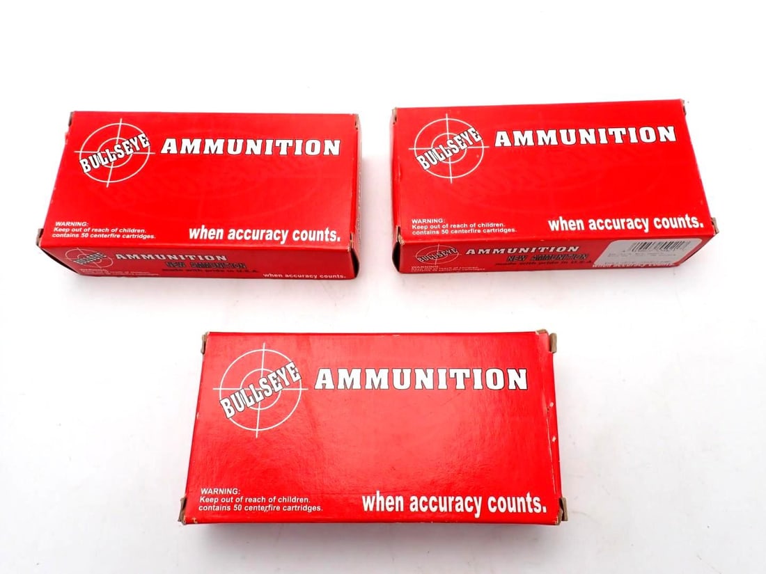 (3) Boxes of Bullseye .380 Auto Cartridges (1 of 2)