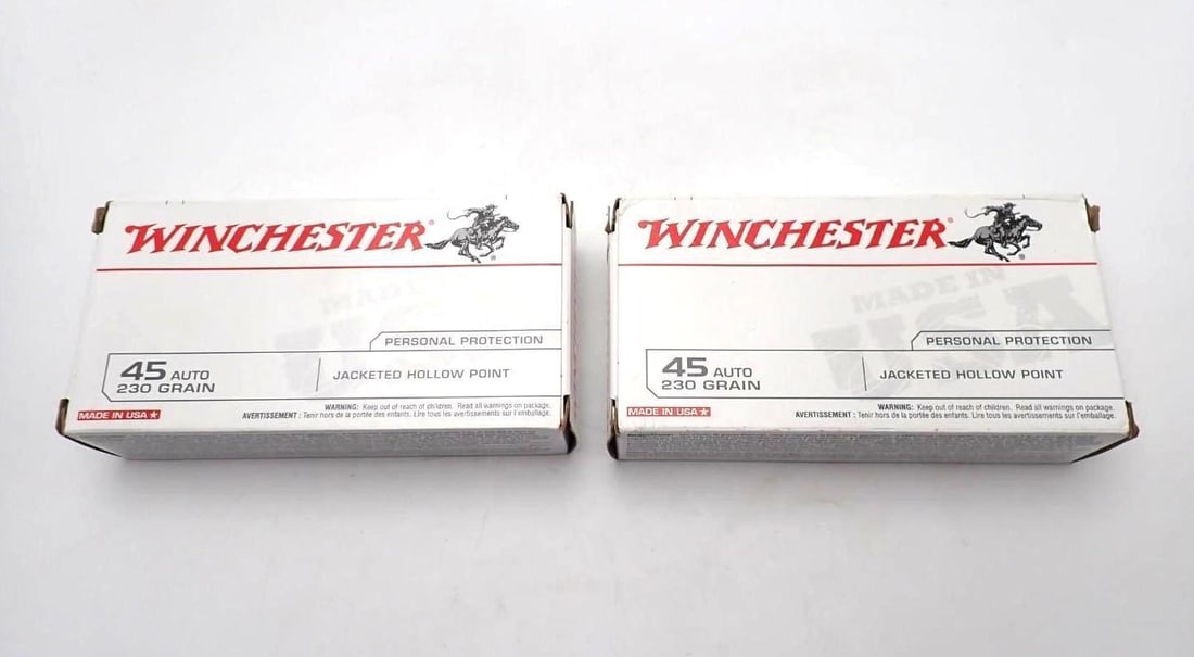 (2) Boxes of Winchester .45 Auto JHP Cartridges (1 of 2)