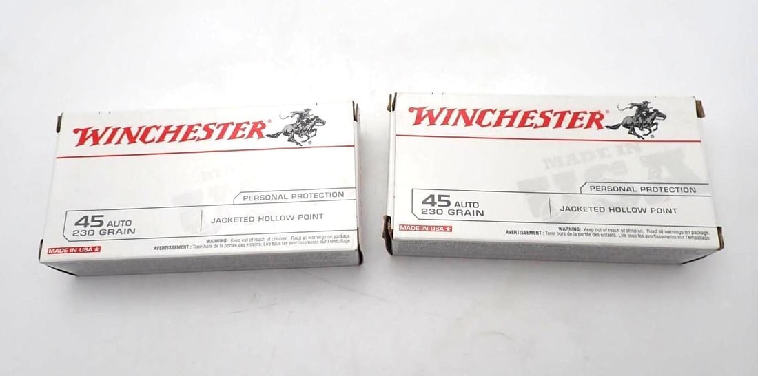 (2) Boxes of Winchester .45 Auto JHP Cartridges (1 of 2)