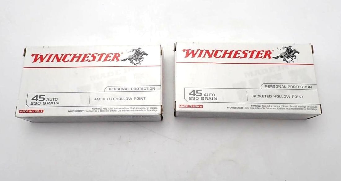 (2) Boxes of Winchester .45 Auto JHP Cartridges (1 of 2)