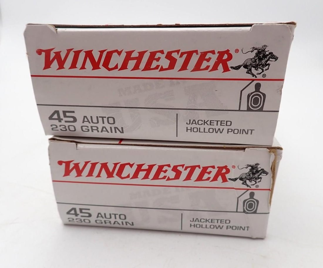 (2) Boxes of Winchester .45 Auto JHP Cartridges - 2