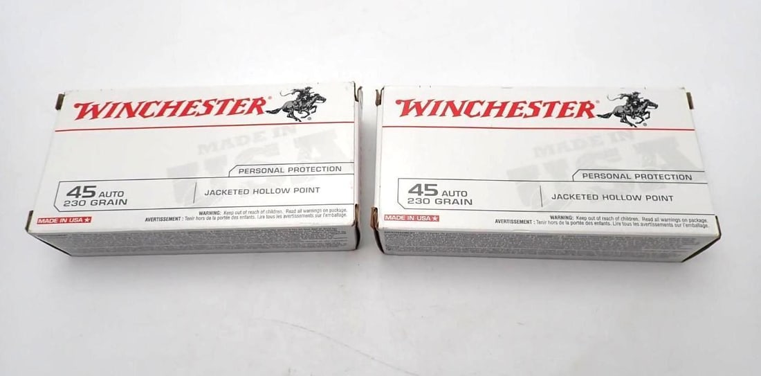(2) Boxes of Winchester .45 Auto JHP Cartridges (1 of 2)
