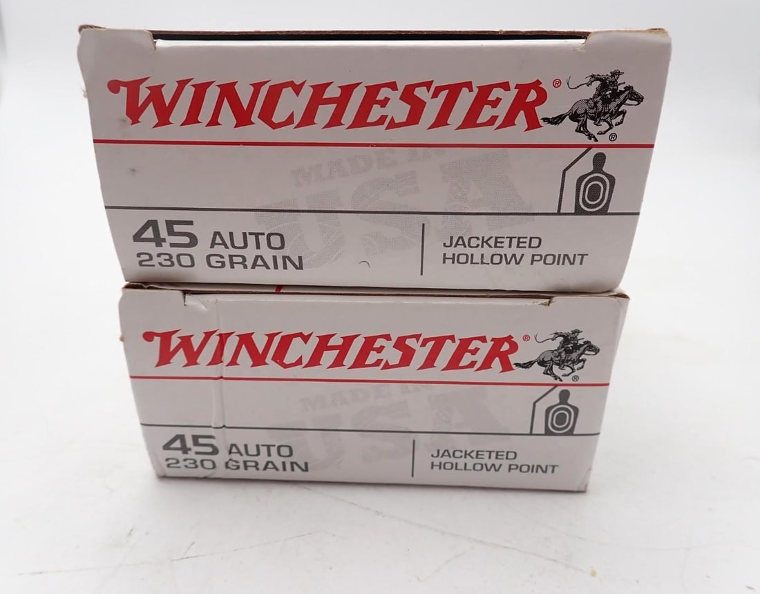 (2) Boxes of Winchester .45 Auto JHP Cartridges - 2