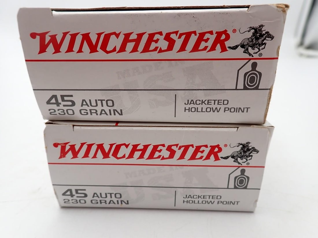 (2) Boxes of Winchester .45 Auto JHP Cartridges - 2