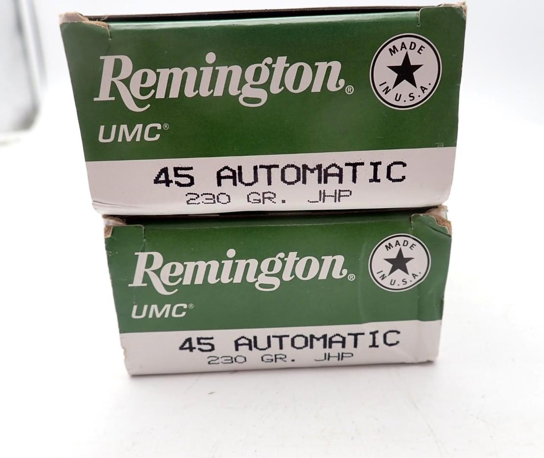 (2) Boxes of Remington .45 Auto JHP Cartridges - 2