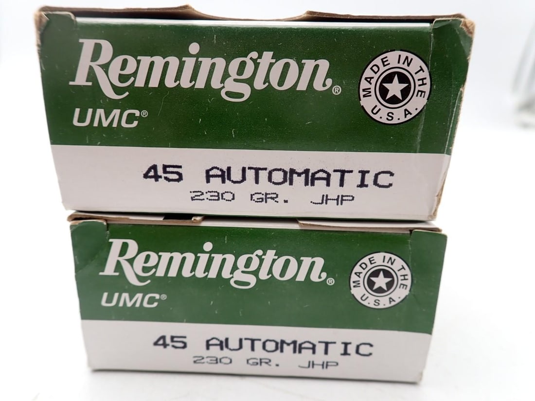(2) Boxes of Remington .45 Auto JHP Cartridges - 2
