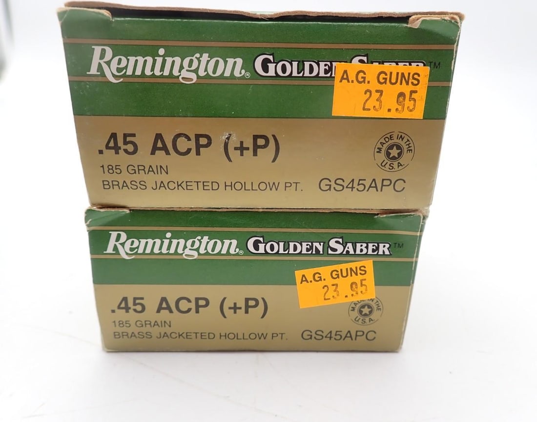 (2) Boxes of Remington Golden Saber .45 Auto Cartridges - 2