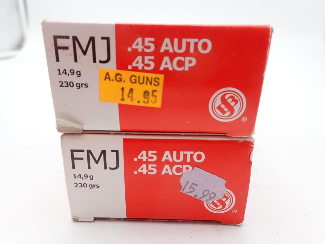 (2) Boxes of Sellier & Bellot .45 Auto Cartridges - 2
