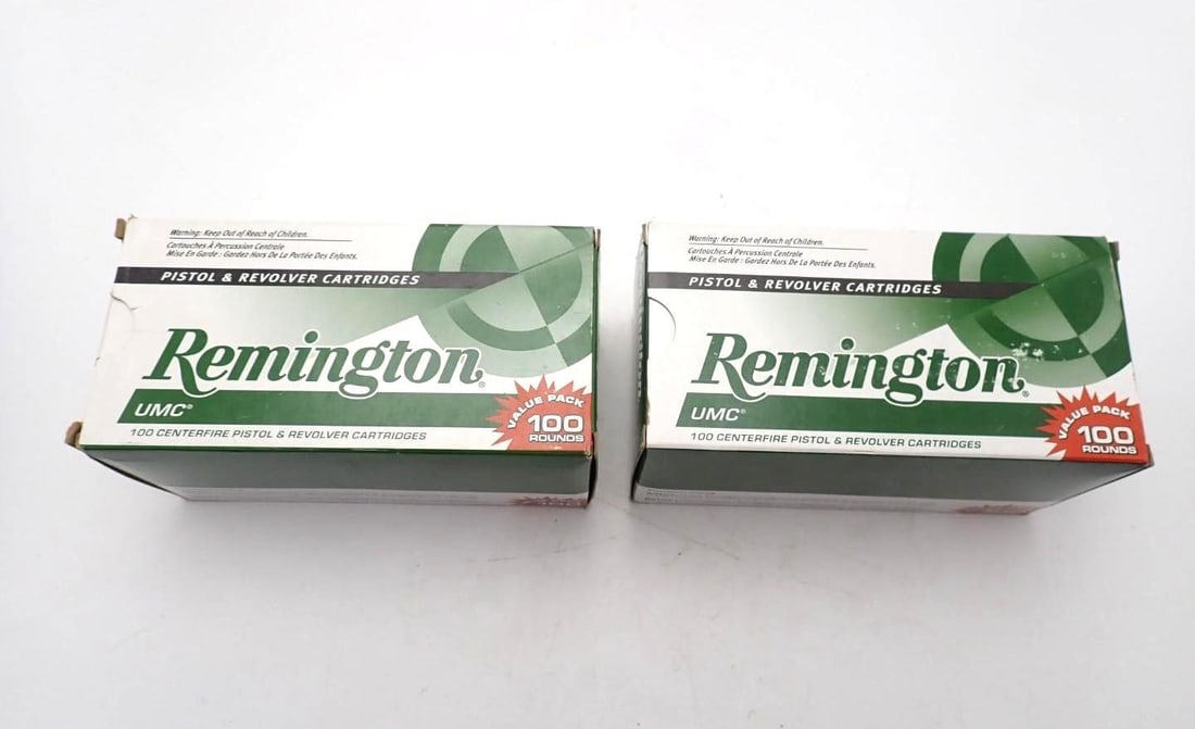 (2) 100 Round Boxes of Remington .45 Auto JHP Cartridges: (2) 100 Round Boxes of Remington .45 Auto JHP Cartridges