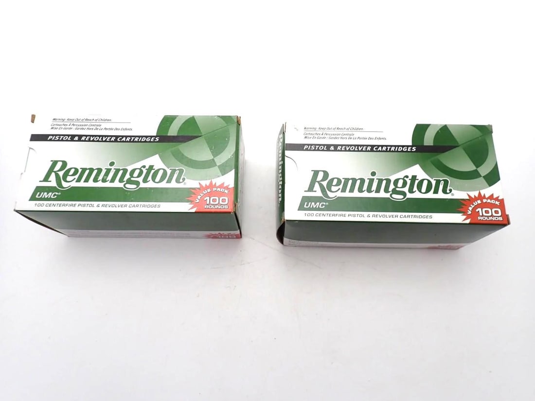 (2) 100 Round Boxes of Remington .45 Auto JHP Cartridges: (2) 100 Round Boxes of Remington .45 Auto JHP Cartridges