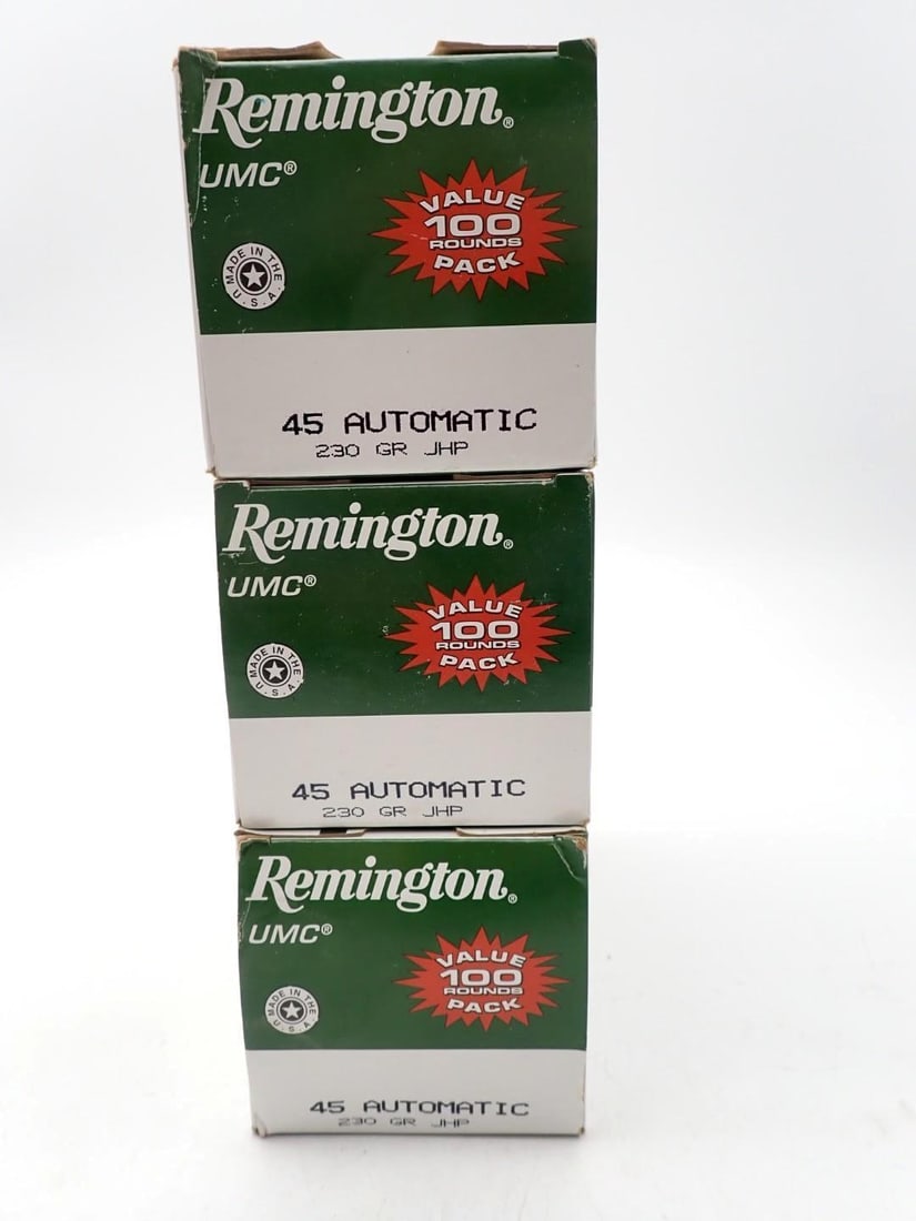 (3) Value Packs of Remington .45 Auto JHP Cartridges - 2