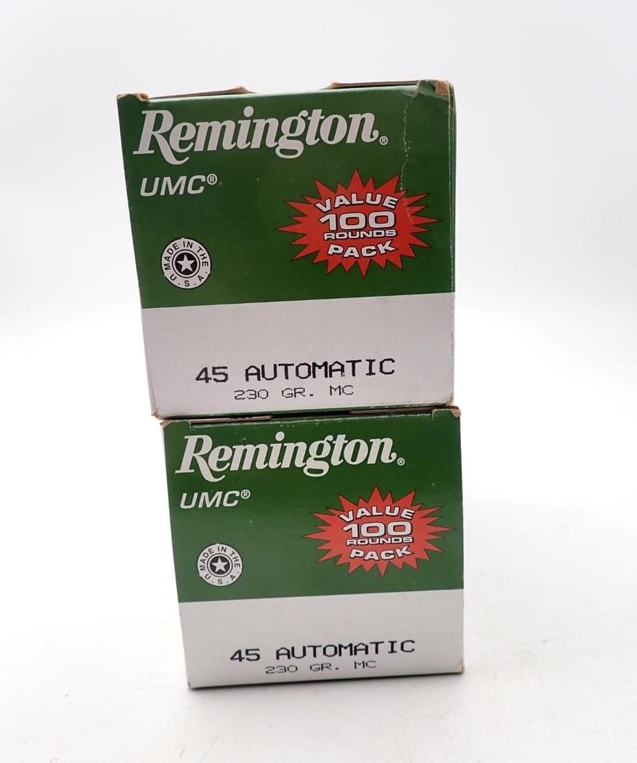 (2) 100 Round Boxes of Remington .45 Auto Cartridges - 2