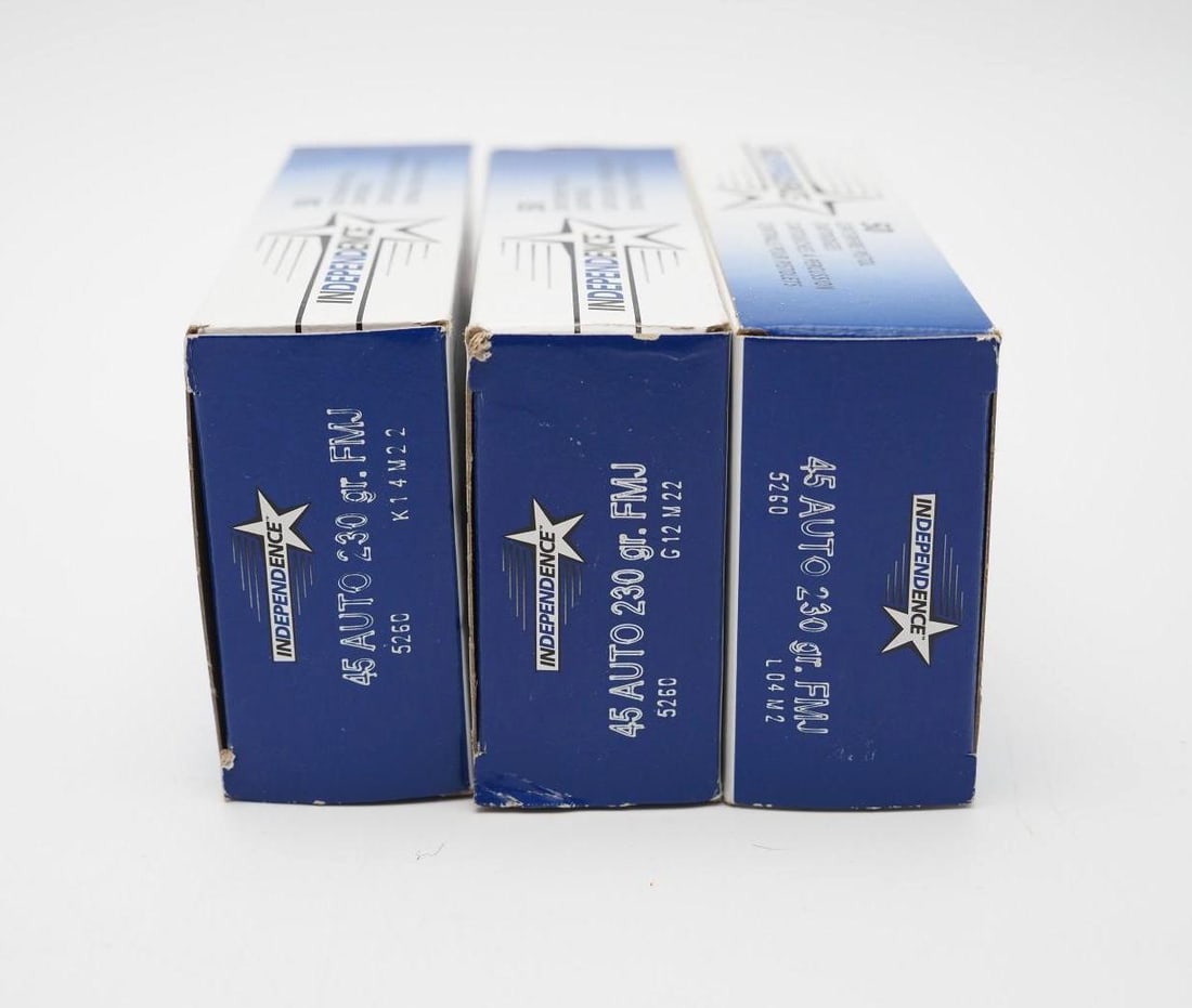 (3) Boxes of Independence .45 Auto Cartridges - 2