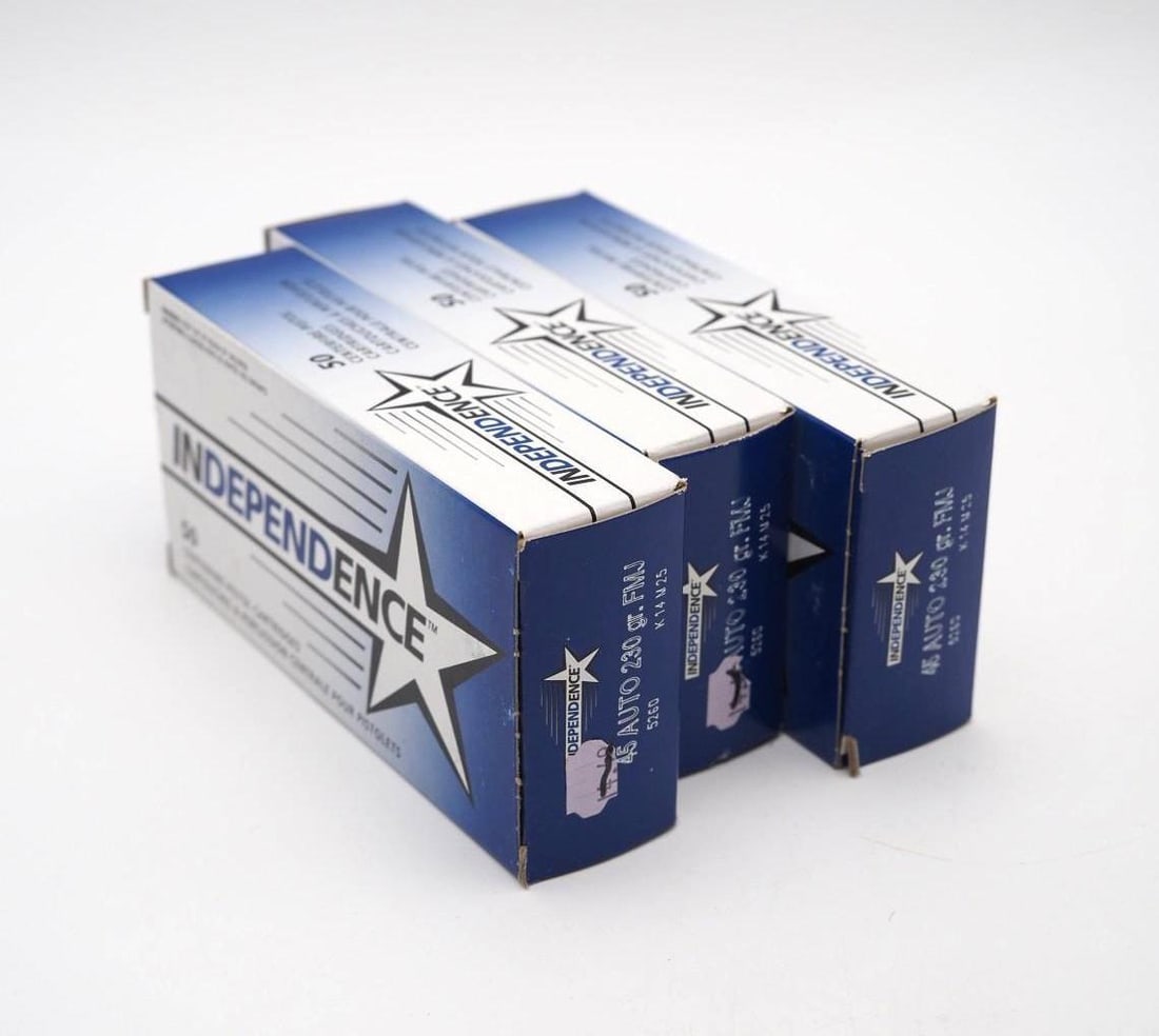(3) Boxes of Independence .45 Auto Cartridges (1 of 2)