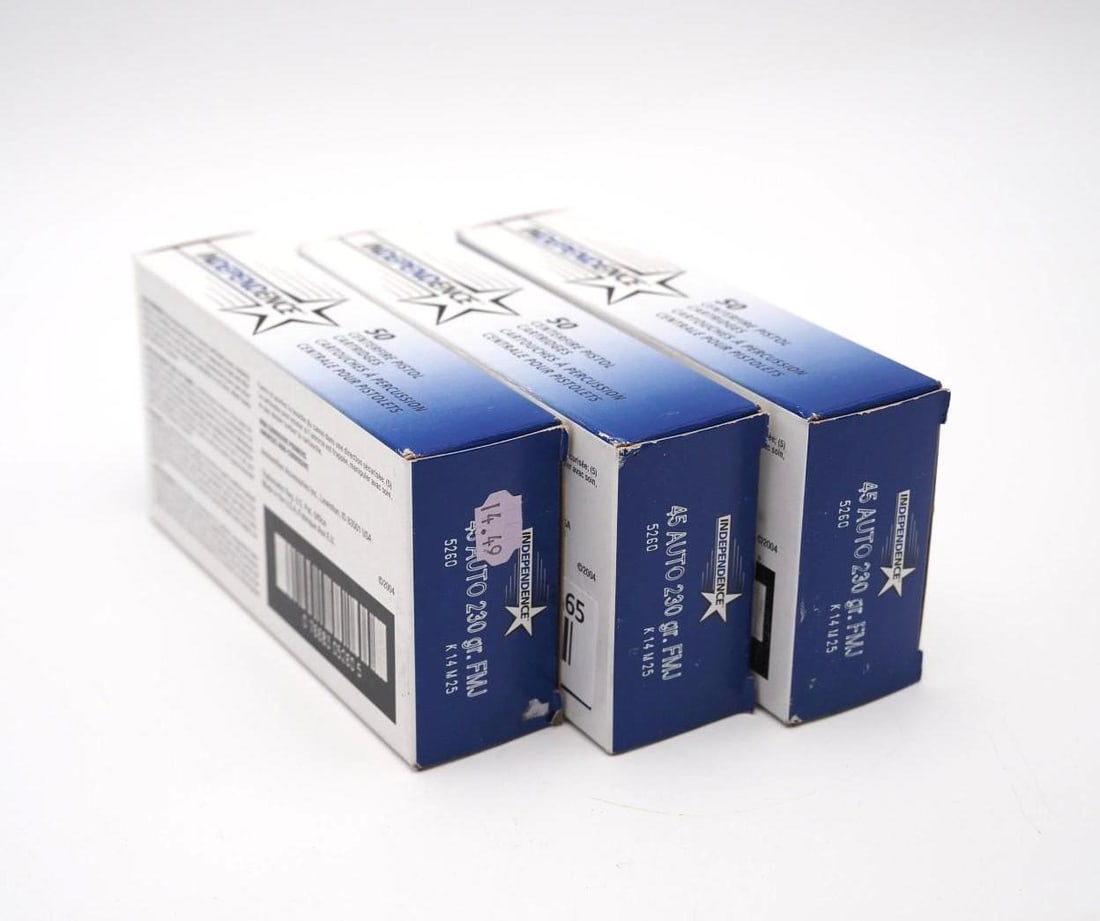 (3) Boxes of Independence .45 Auto Cartridges - 2