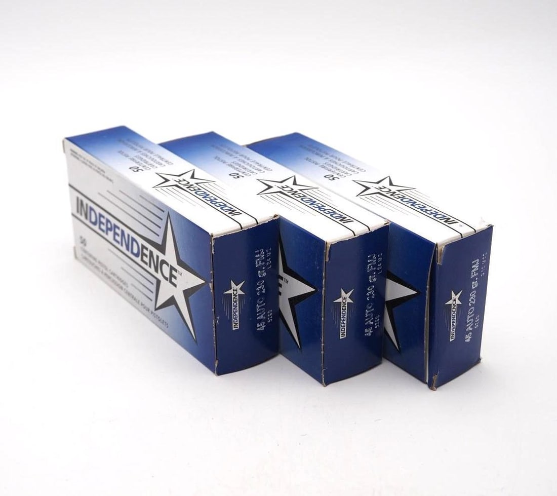 (3) Boxes of Independence .45 Auto Cartridges (1 of 2)