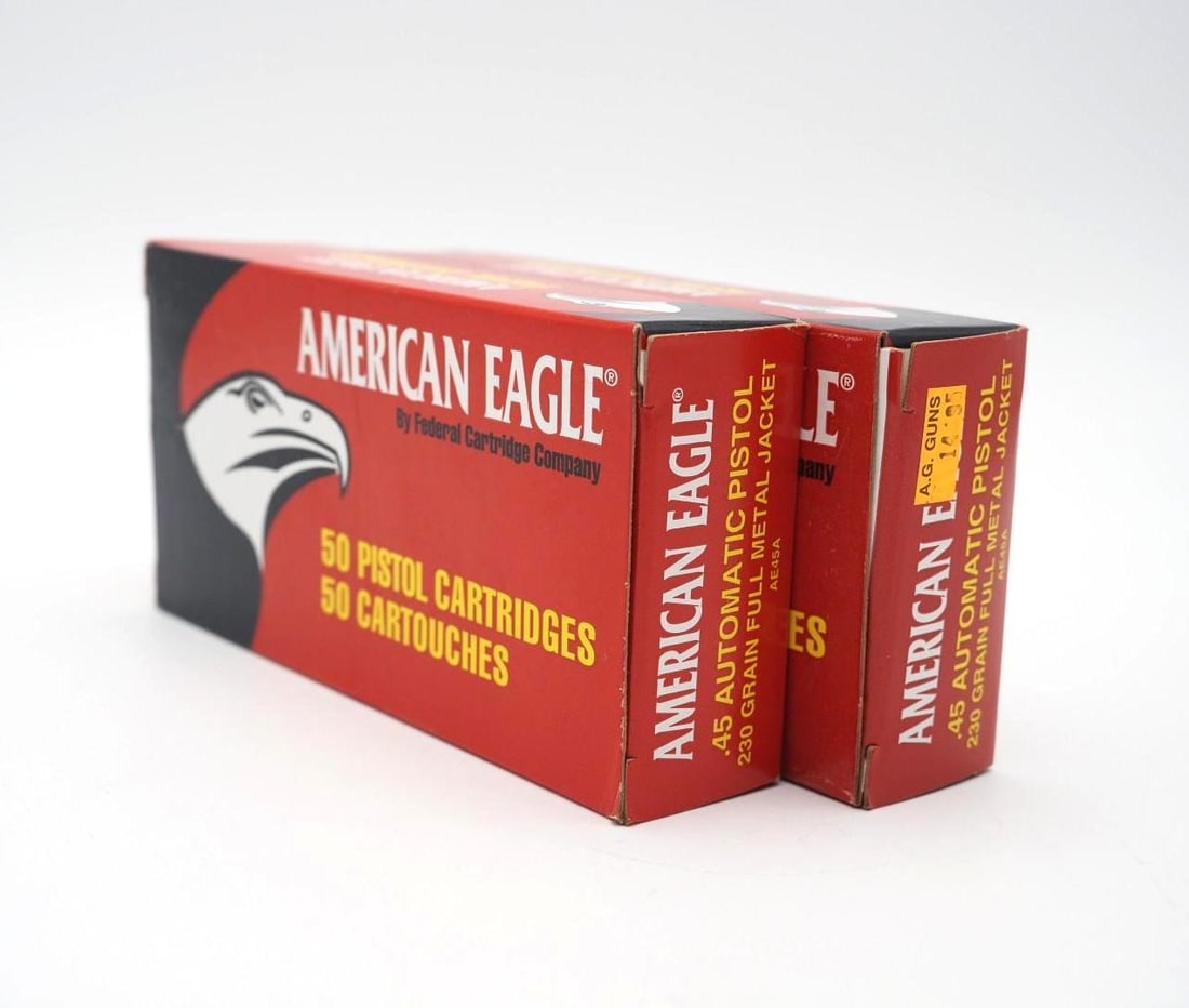 (2) Boxes of American Eagle .45 Auto Cartridges (1 of 3)