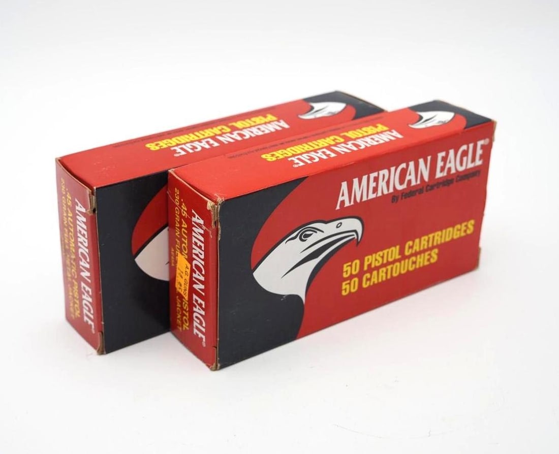 (2) Boxes of American Eagle .45 Auto Cartridges (1 of 2)