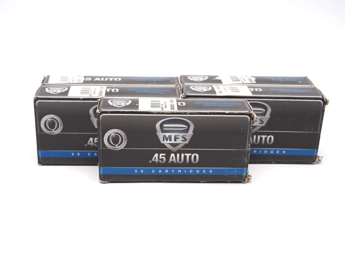 (5) Boxes of MFS .45 Auto Cartridges (1 of 4)