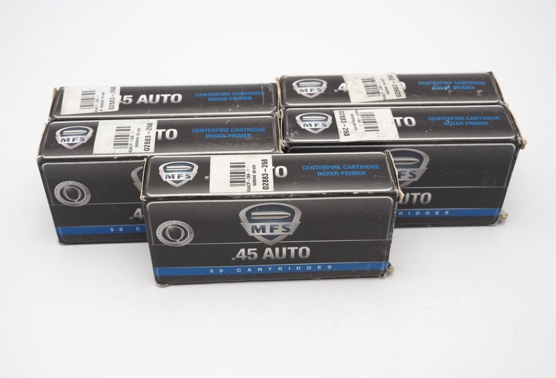 (5) Boxes of MFS .45 Auto Cartridges - 2