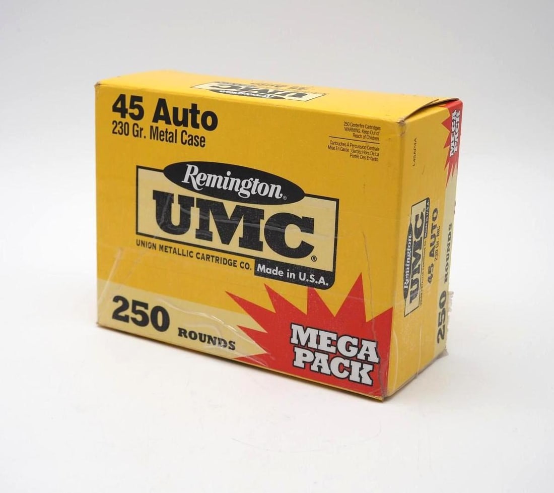 (250) Remington U.M.C. .45 Auto Cartridges: (250) Remington U.M.C. .45 Auto Cartridges