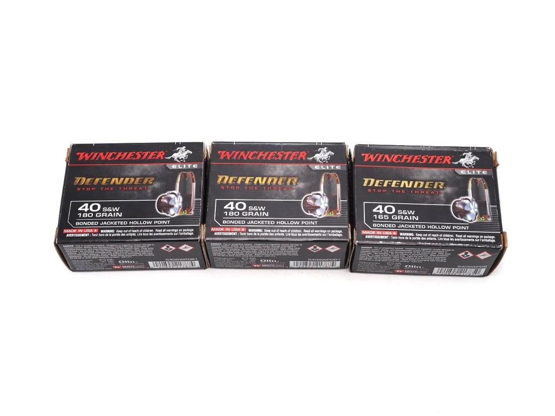 (3) Boxes of Winchester Defender .40 S&W JHP Cartridges - 2