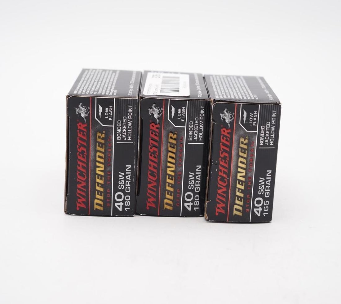 (3) Boxes of Winchester Defender .40 S&W JHP Cartridges - 3