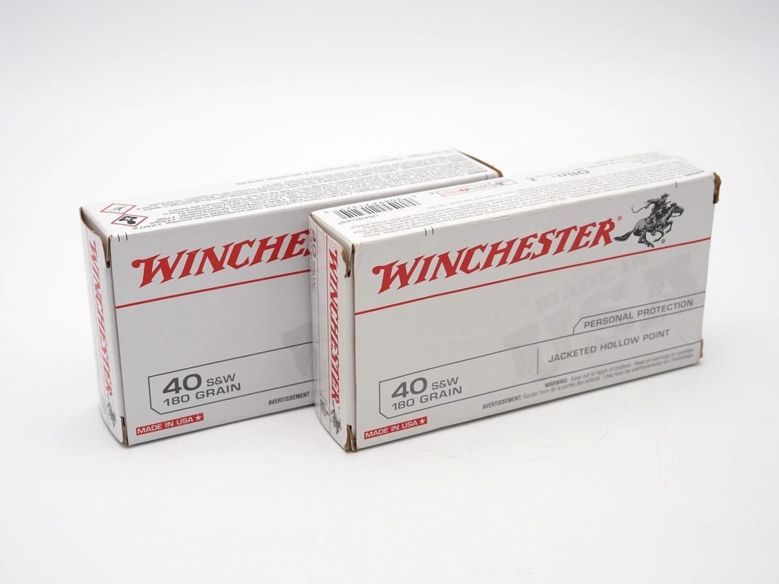 (2) Boxes of Winchester .40 S&W JHP Cartridges: (2) Boxes of Winchester .40 S&W JHP Cartridges