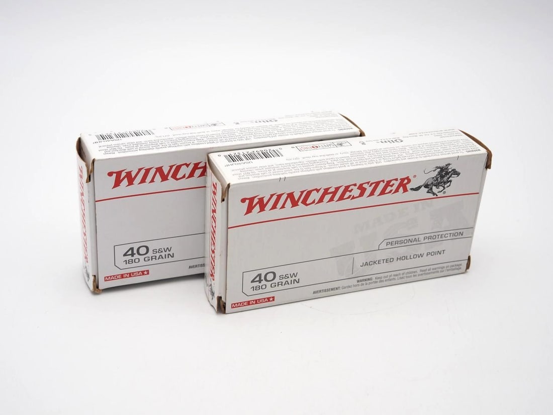 (2) Boxes of Winchester .40 S&W JHP Cartridges: (2) Boxes of Winchester .40 S&W JHP Cartridges