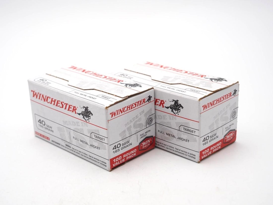 (2) 100 Round Boxes of Winchester .40 S&W Cartridges: (2) 100 Round Boxes of Winchester .40 S&W Cartridges